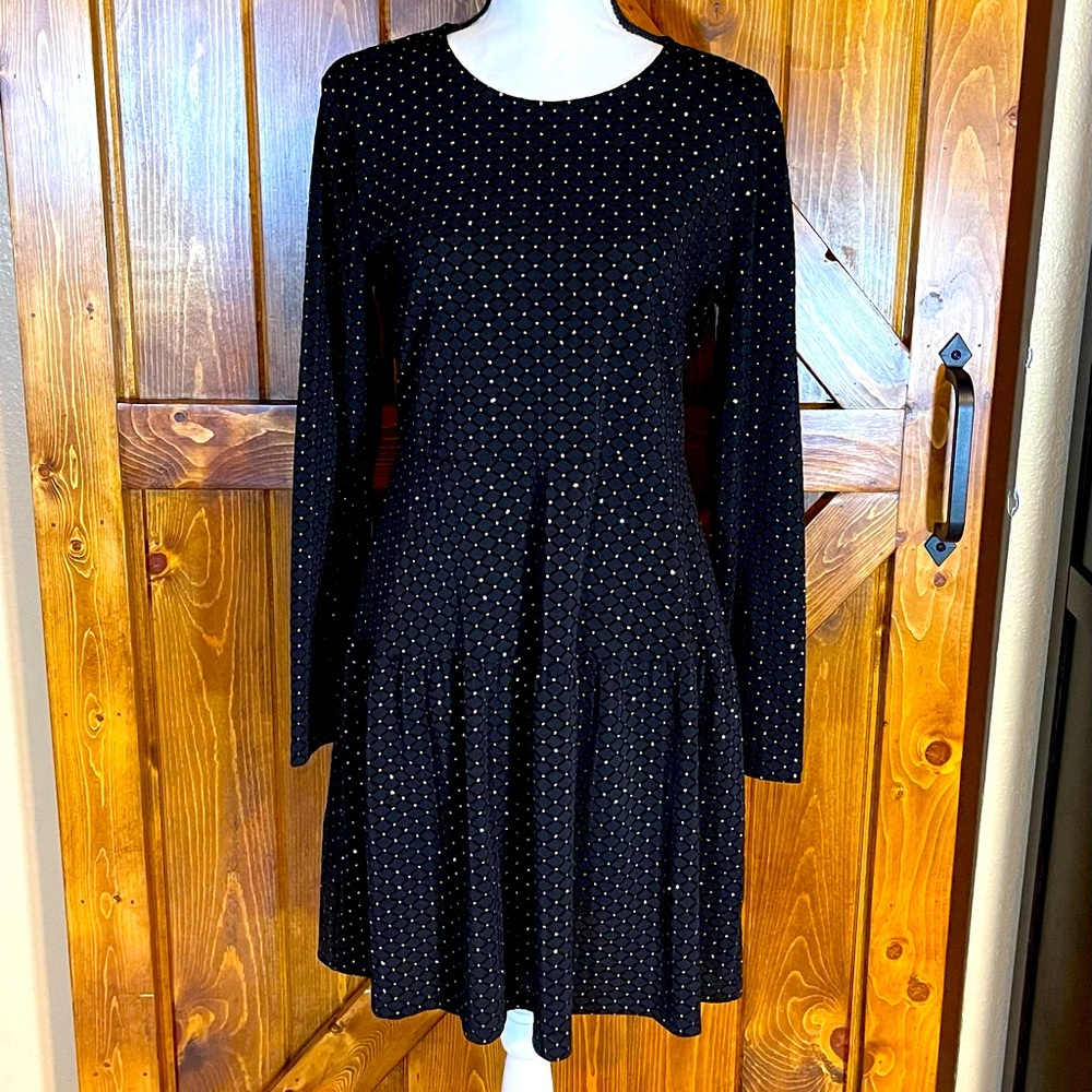 Michael Kors Cocktail Dress, NWT, Black and Gold, Size Large, ⭐️Holidays!
